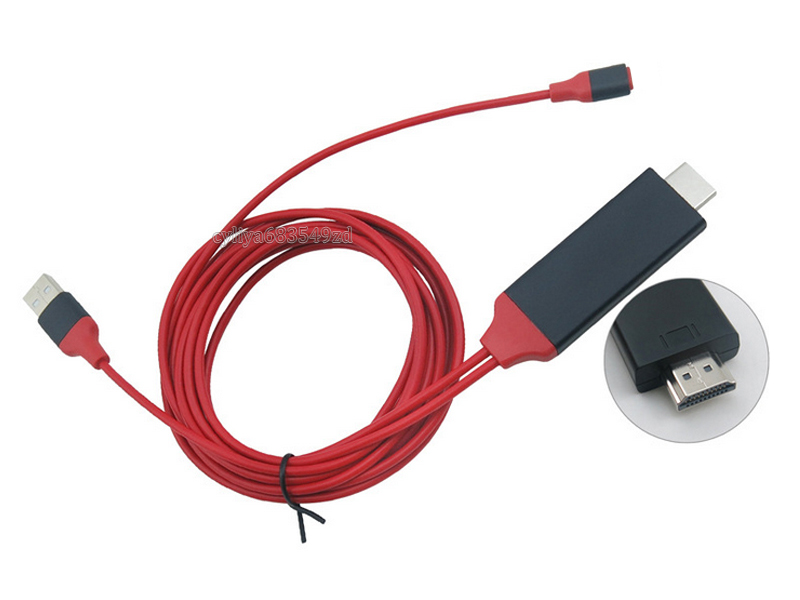 Kabel HDMI MHL 8 PIN do iPhone 5 6 7 iPad 2 3 4