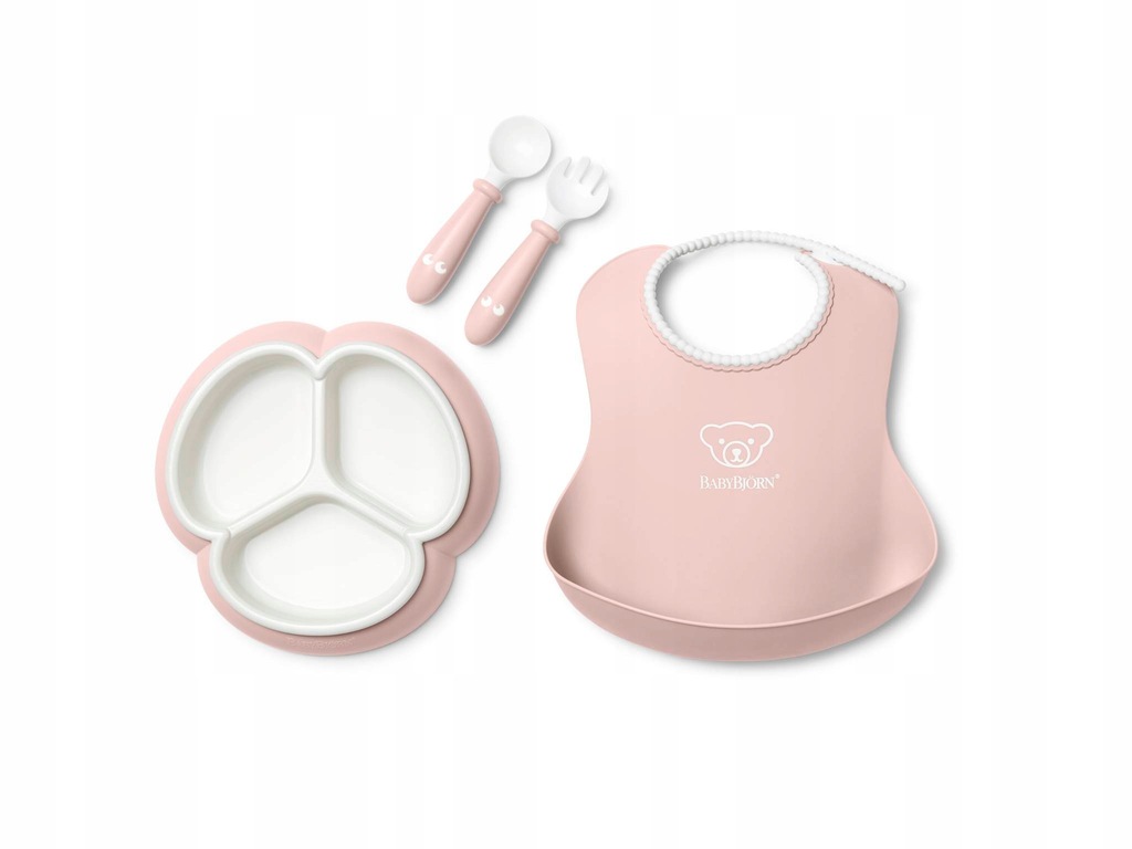 BABYBJORN - Zestaw do karmienia Mealtime - Powder Pink