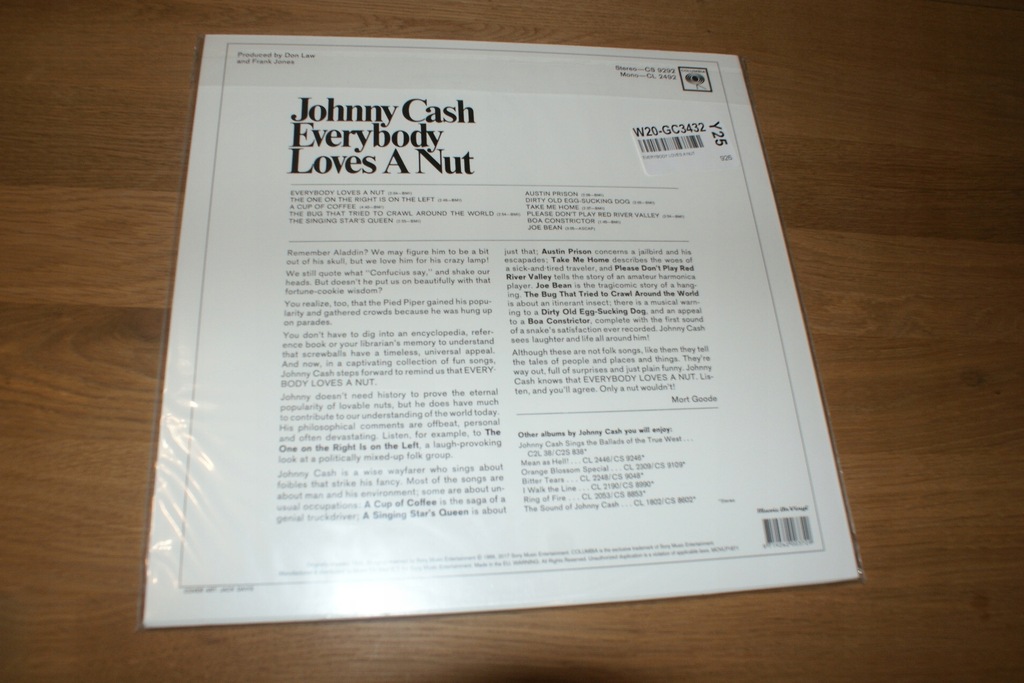 Купить JOHNNY CASH Everything Loves A Nut VINYL LP 180G: отзывы, фото, характеристики в интерне-магазине Aredi.ru