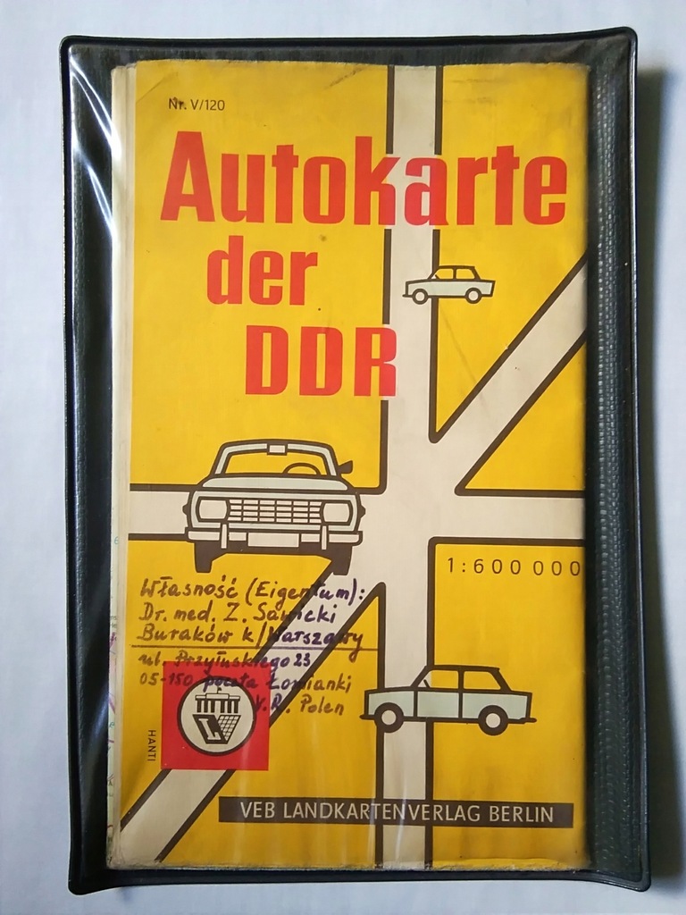 NIEMCY NRD DDR mapa samochodowa 1968 r.