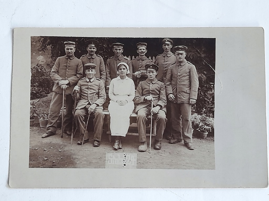 Niemcy żołnierze I wojna św. ranni z sanitariuszką