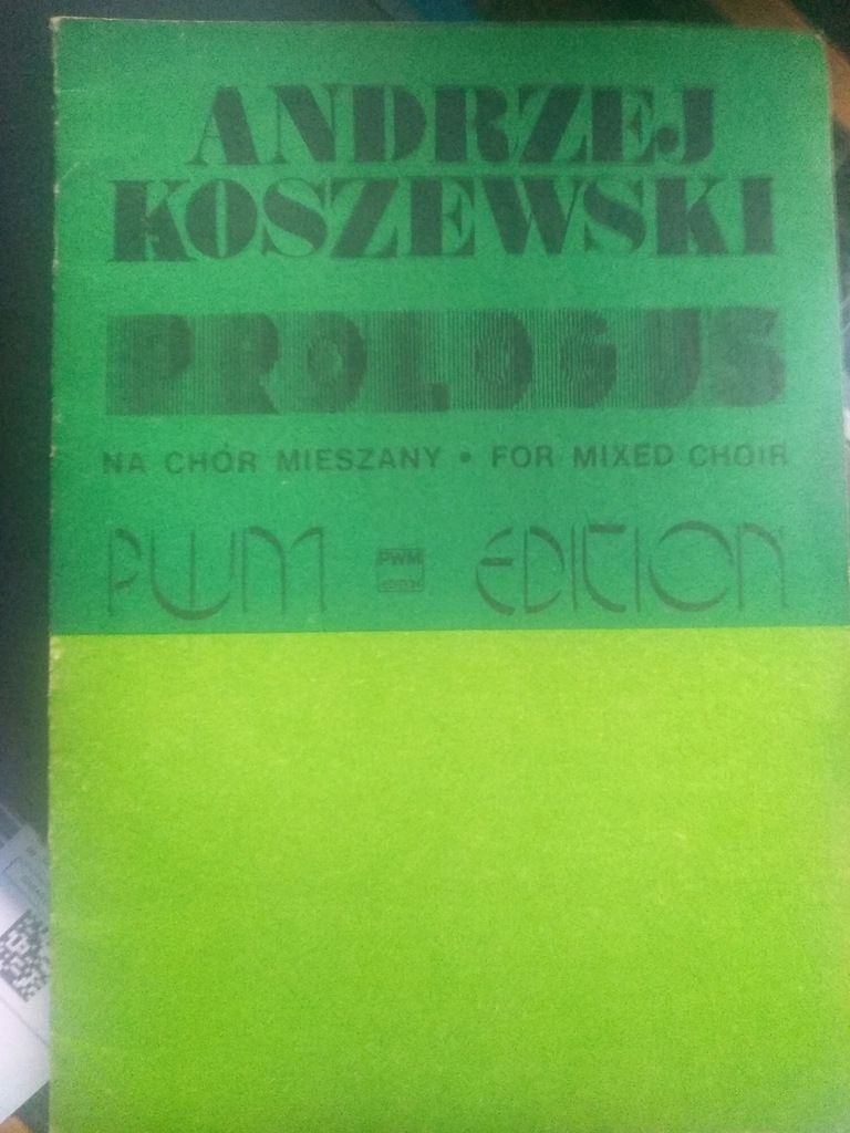 Prologus na chór mieszany. Andrzej Koszewski nuty