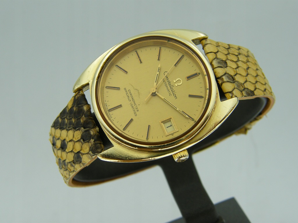 Omega Constellation Chronometer Gold Cap Cal.1110 na Pasku z Węża