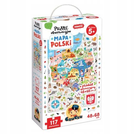 CzuCzu MAPA POLSKI puzzle obserwacyjne, plakat 5+