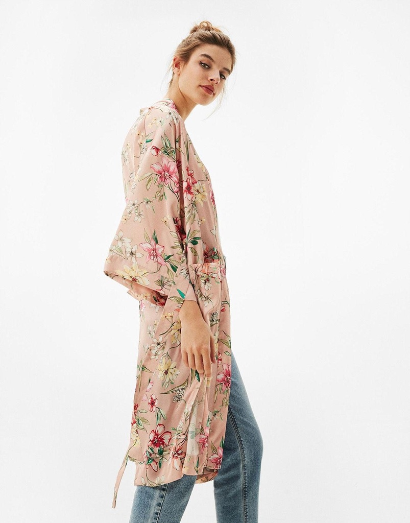 30R052 BERSHKA__MJ2 NARZUTKA KIMONO WZÓR__M/L