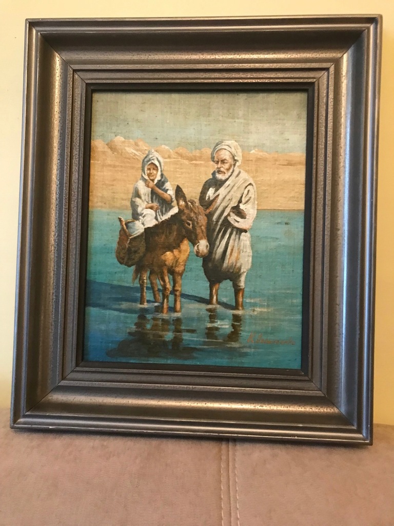 Obraz olejny " Arab i dziewczynka"