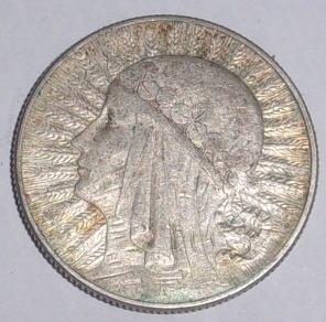 5 złotych - głowa kobiety - Polska - II RP - moneta srebrna - 1934 rok