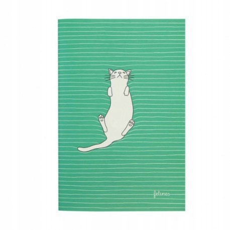 Średni zeszyt - koty - feline fine (bold green)