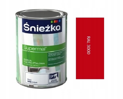 FARBA MATOWA Śnieżka olejna ftalowa 0,8l CZERWONA