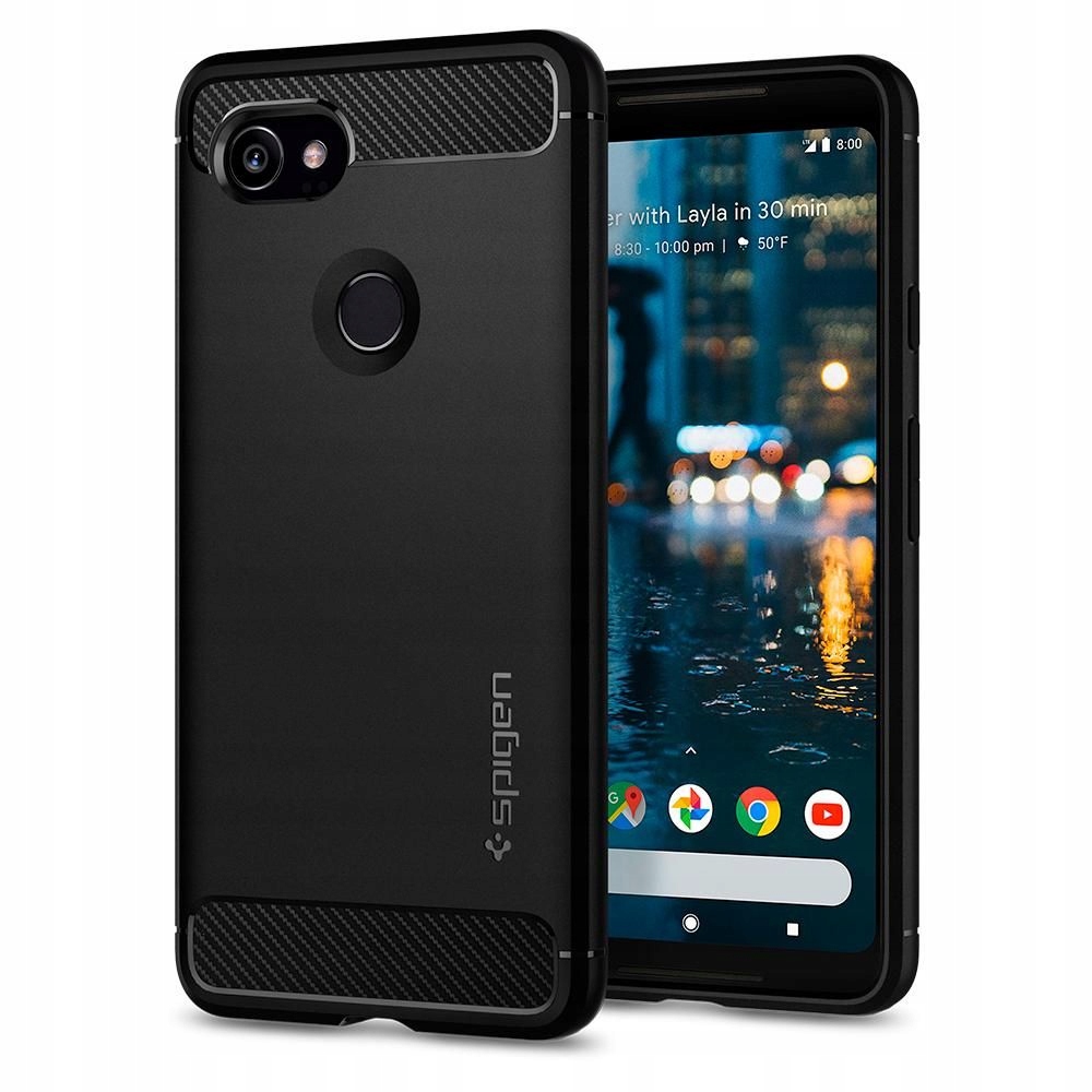 SPIGEN Czarny silikon case etui Google Pixel 2XL