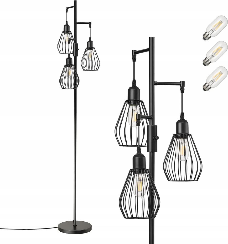 LAMPA STOJĄCA PODŁOGOWA LED 166CM REGULACJA -KOMPLET