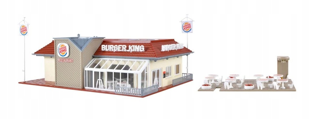 Restauracja Burger King z oświetleniem, skala H0