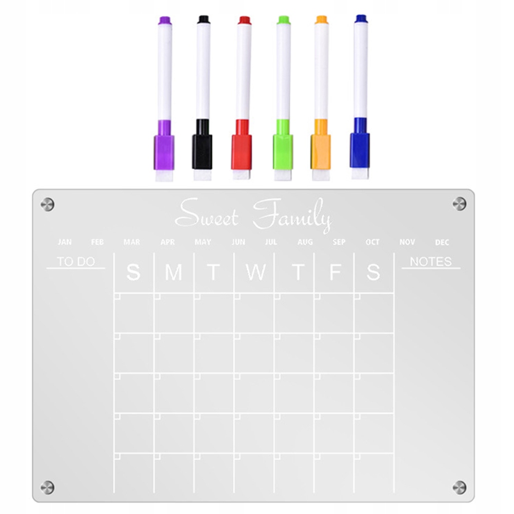 PLANSZA MAGNETYCZNA DO LODÓWKI AKRYLOWA PISZ CZYŚĆ ZESTAW