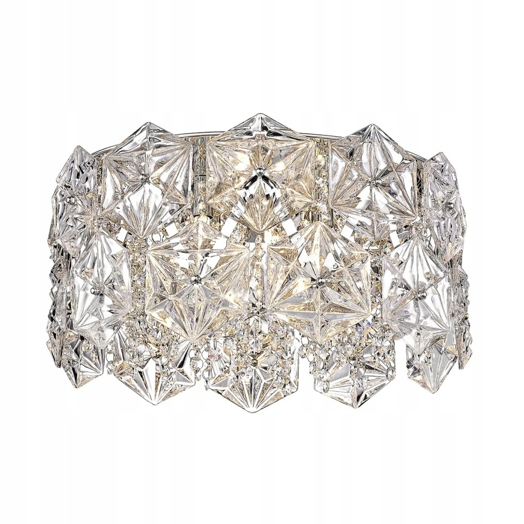 Lampa sufitowa kryształowa glamour chrom okrągła 40cm do sypialni Zuma Line