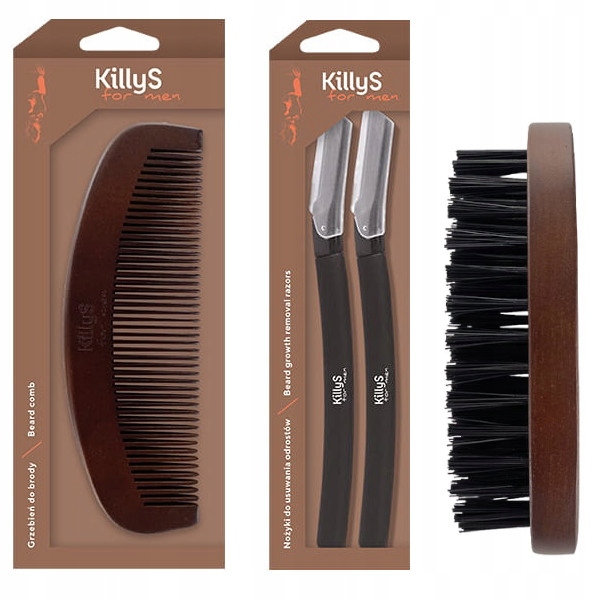 KILLYS ZESTAW DLA FACETA GRZEBIEŃ + NOŻYKI STYLIZUJĄCE + SZCZOTKA DO BRODY