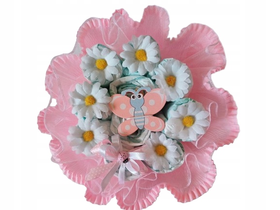 Bukiet z 10 pampersów pieluszek prezent Chrzest Wyprzedaż