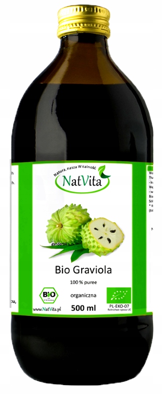 NatVita Bio Sok Puree wyciskany GRAVIOLA 500ml