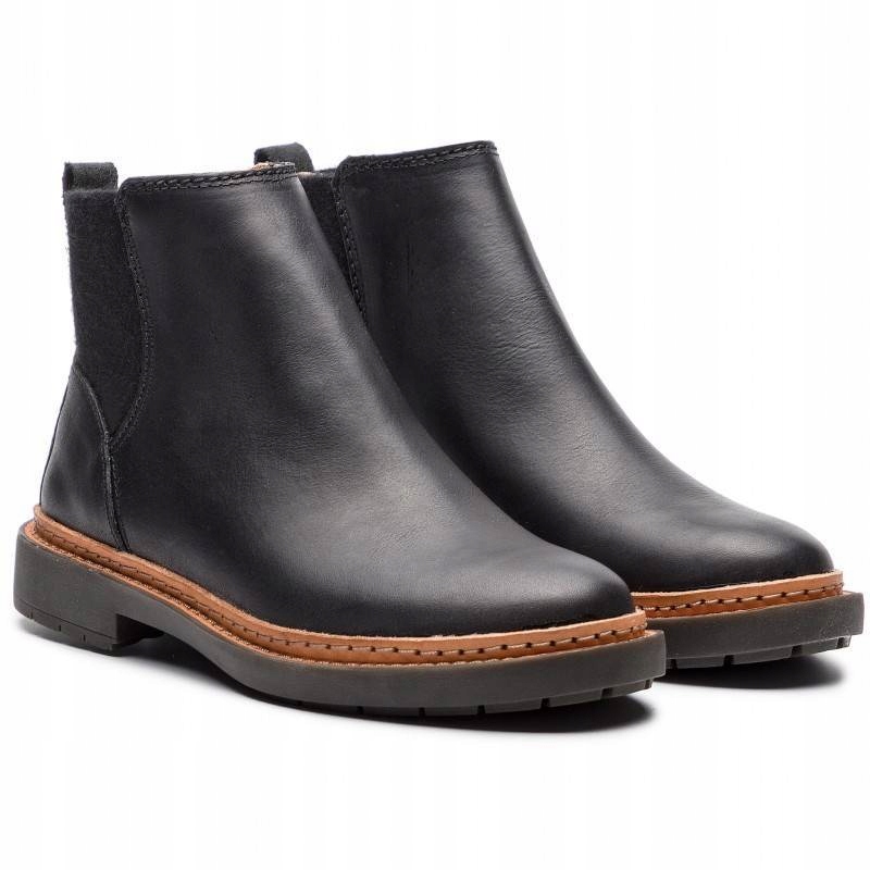 -60% Buty CLARKS TRACE FALL botki skórzane 39