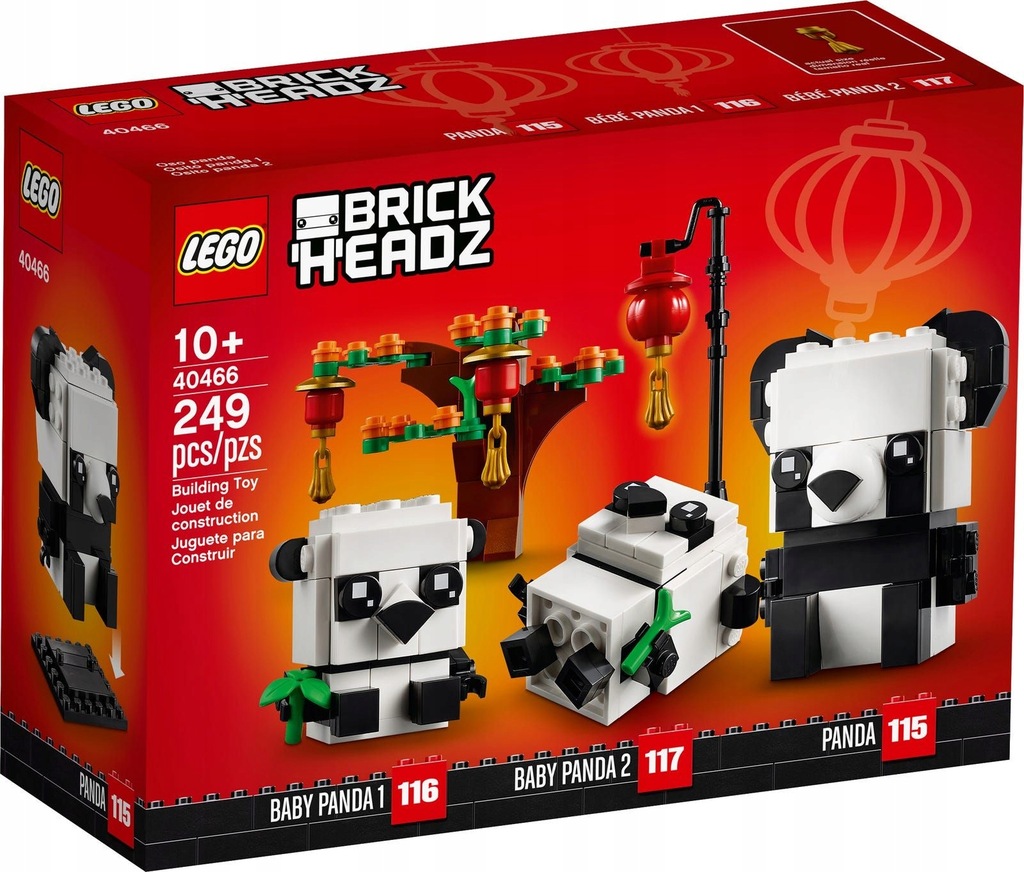 Klocki LEGO BrickHeadz 40466 Pandy Chiński Nowy Rok Zabawki Zestaw Panda na