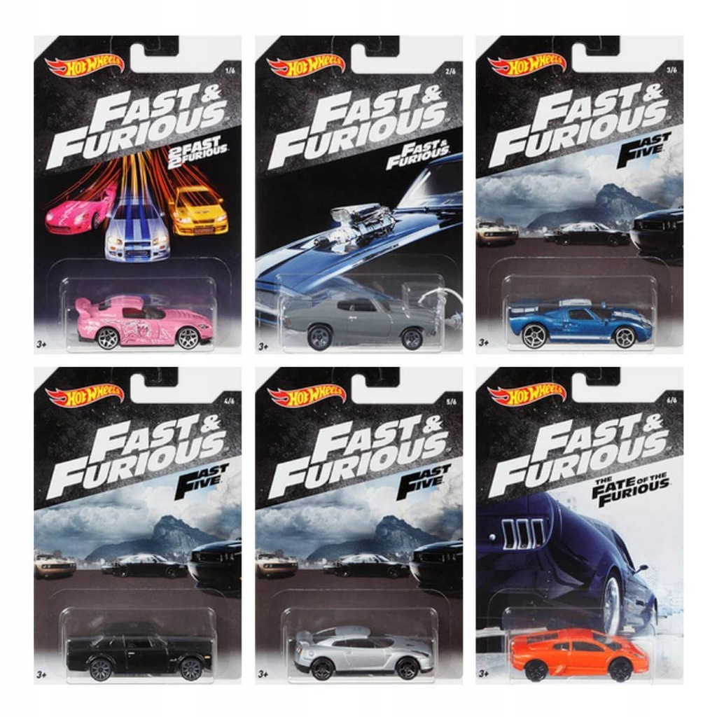 Hot Wheels Fast & Furious ミニカーセット Zestaw pojazdów HOT WHEELS FAST & FURIOUS szybcy i wściekli