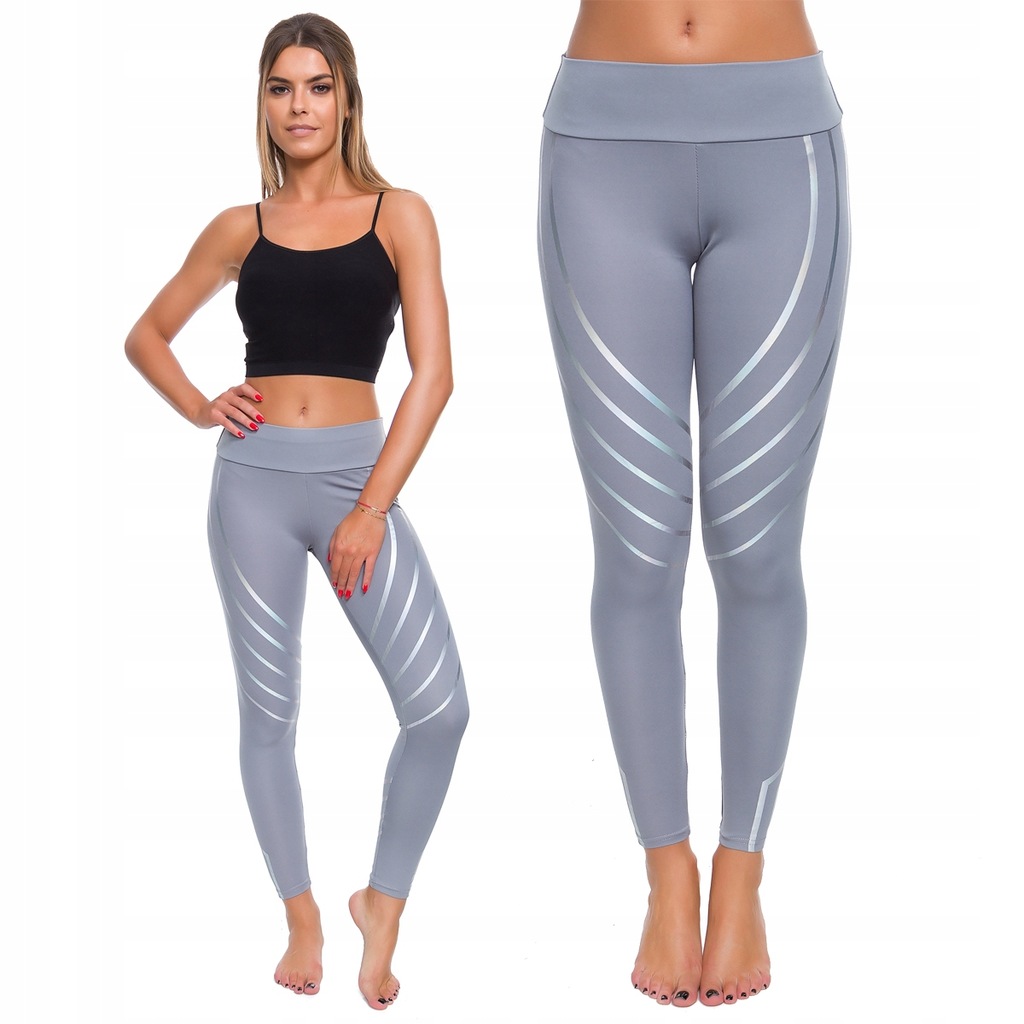 LEGGINSY SPORTOWE WYSOKI STAN FITNESS FGY11 L/40