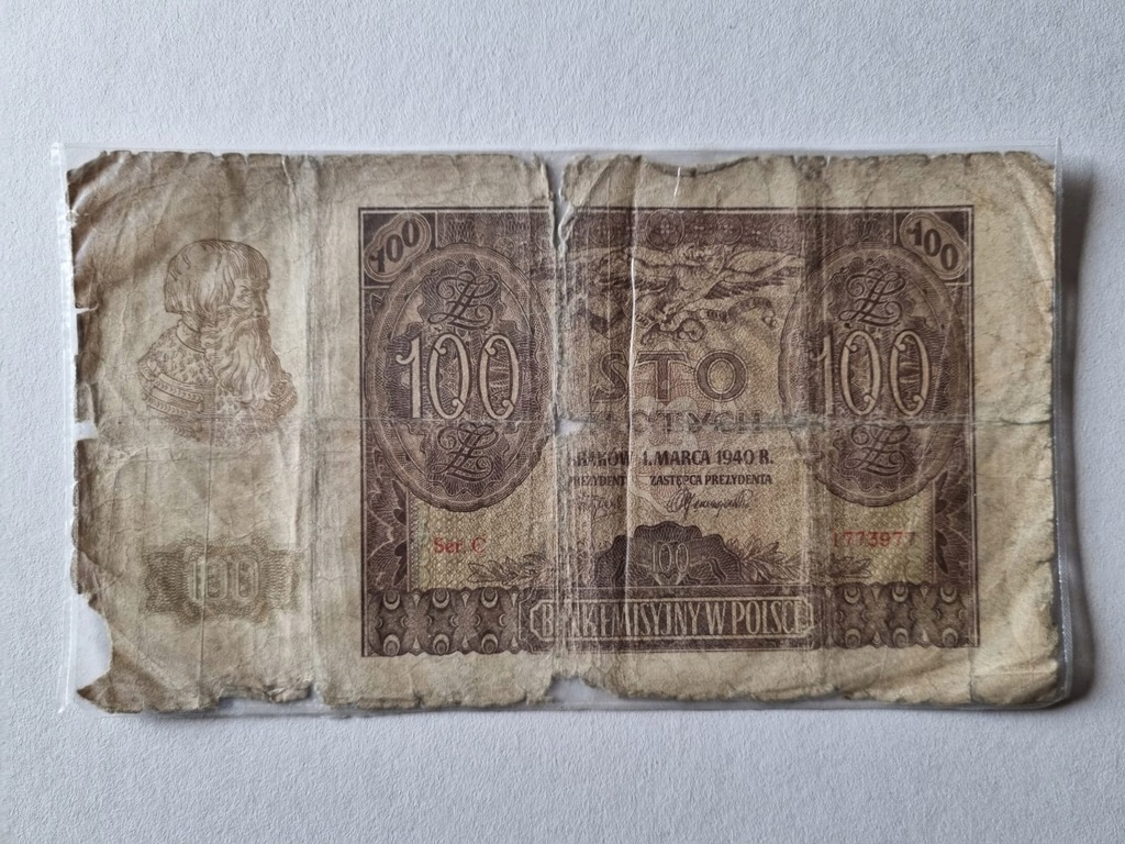 Banknot 100 zł 1940 GG Ser. C 1773977