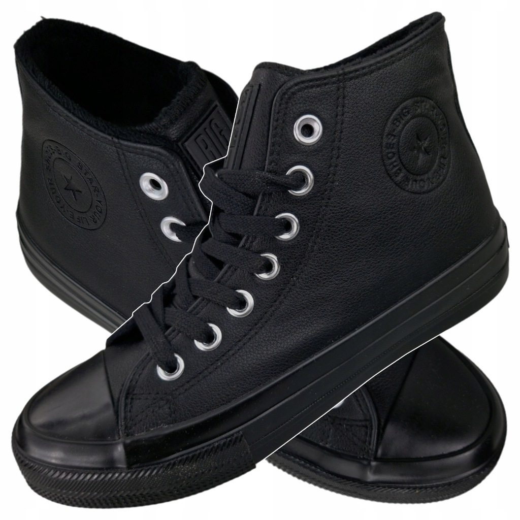 ココア Damskie trampki ocieplane Big Star Ekoskóra Wysokie Ciepłe