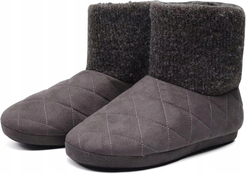 WEŁNIANE CIEPŁE KAPCIE MĘSKIE BAMBOSZE SZARE R. 45