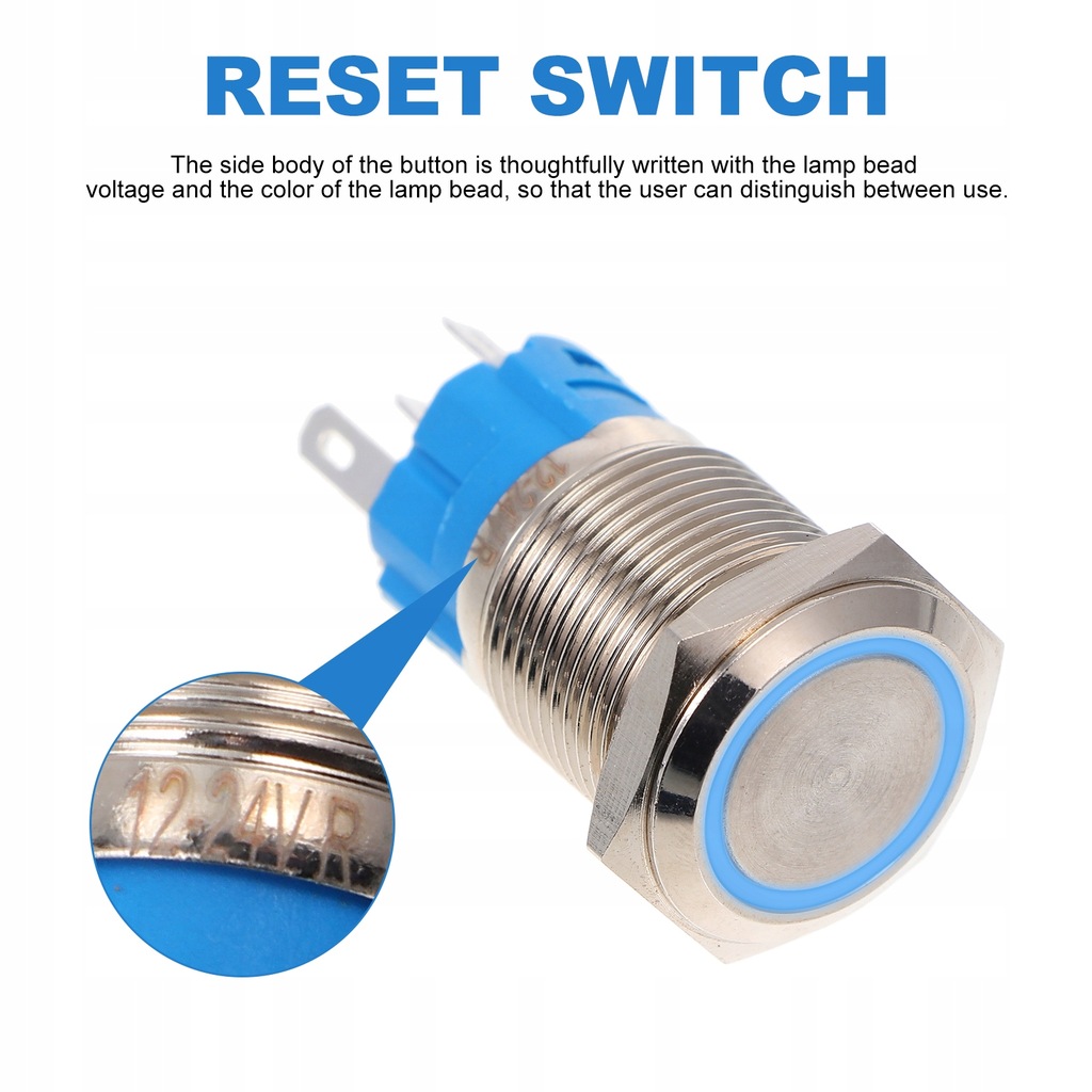 16mm Push Button Switch with Light Waterproof Latc
