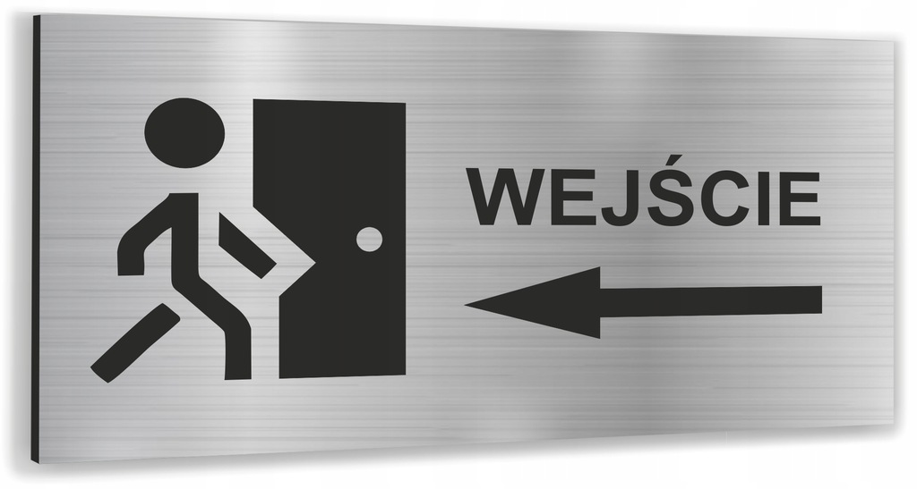Tabliczka informacyjna WEJŚCIE Tablica nierdzewna SREBRNA RÓŻNE WZORY