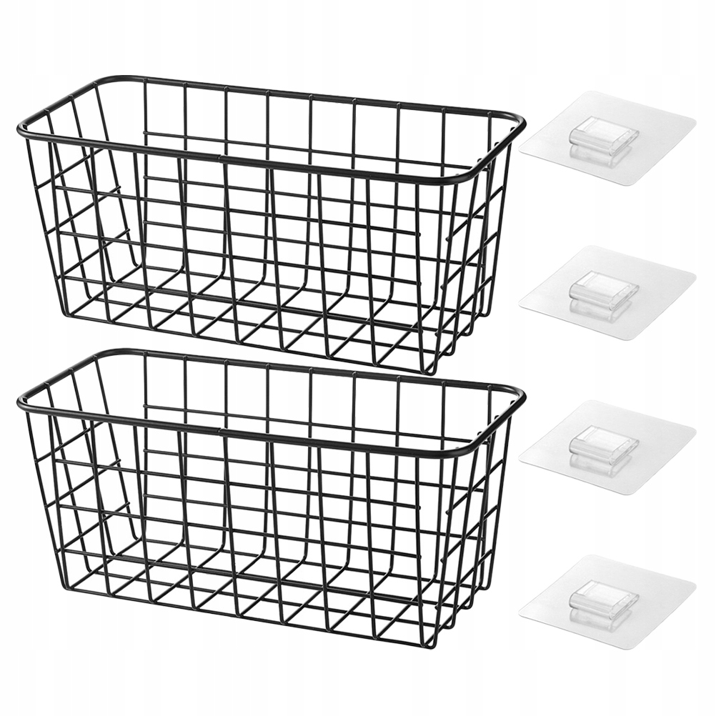 WIRE STORAGE BASKETS NAIL FREE METAL HANGING 14318107490 oficjalne archiwum Allegro