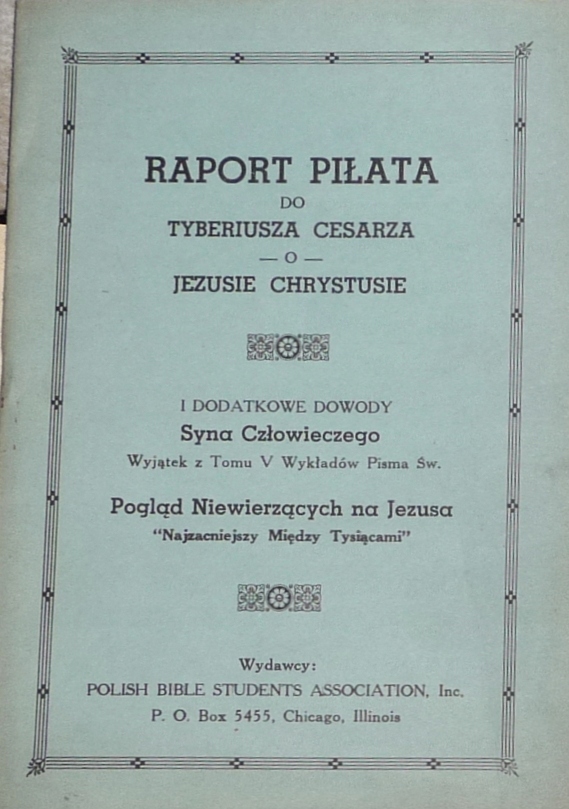 RAPORT PIŁATA DO TYBERIUSZA O JEZUSIE CHRYSTUSIE