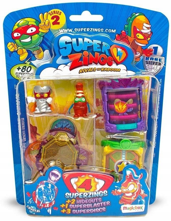 Super Zings Seria 2 Ultra Rare SUPER ZINGS SERIA 2 ZESTAW 4 FIGURKI 2 POJEMNIKI - 7824125292