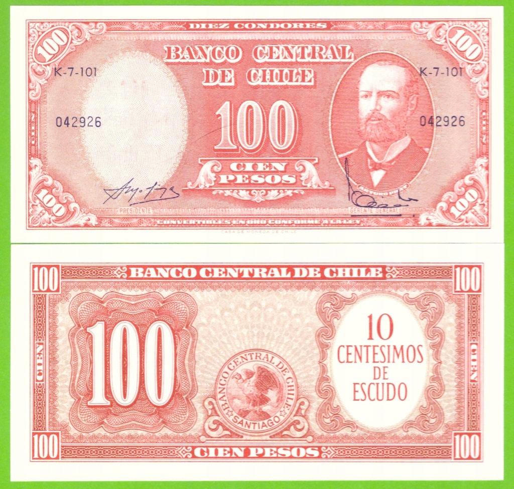 CHILE 10 CENTESIMOS 1960/1961 P-127a(3) UNC