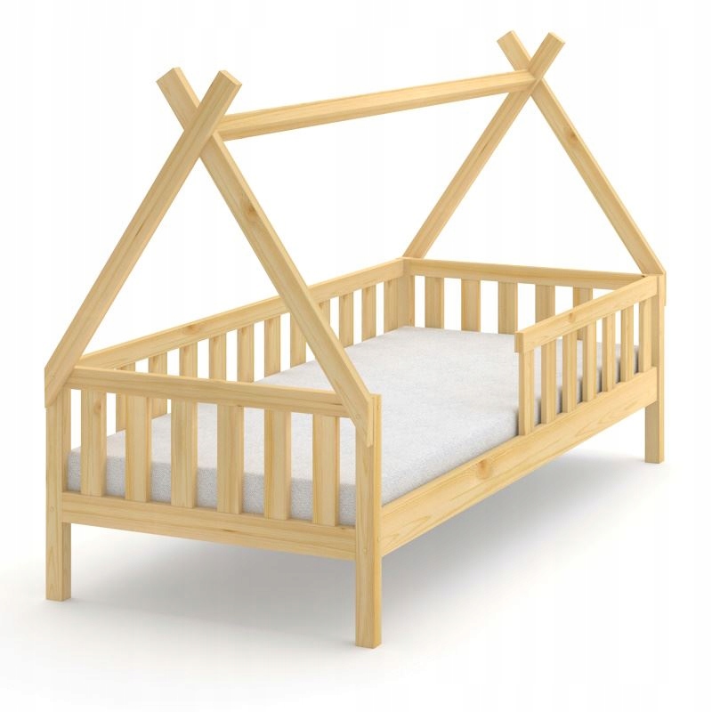 Łóżko dziecięce Chatka drewniane 80x160 cm solidne