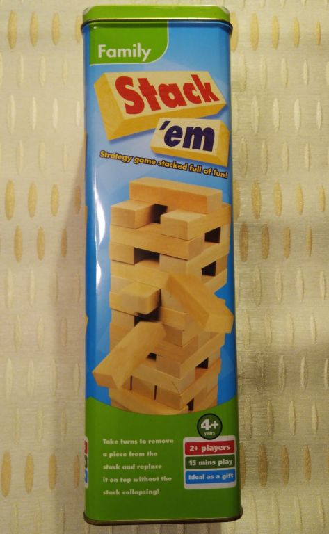 Gra Jenga -Stack'em- drewniana w metalowym pudełku