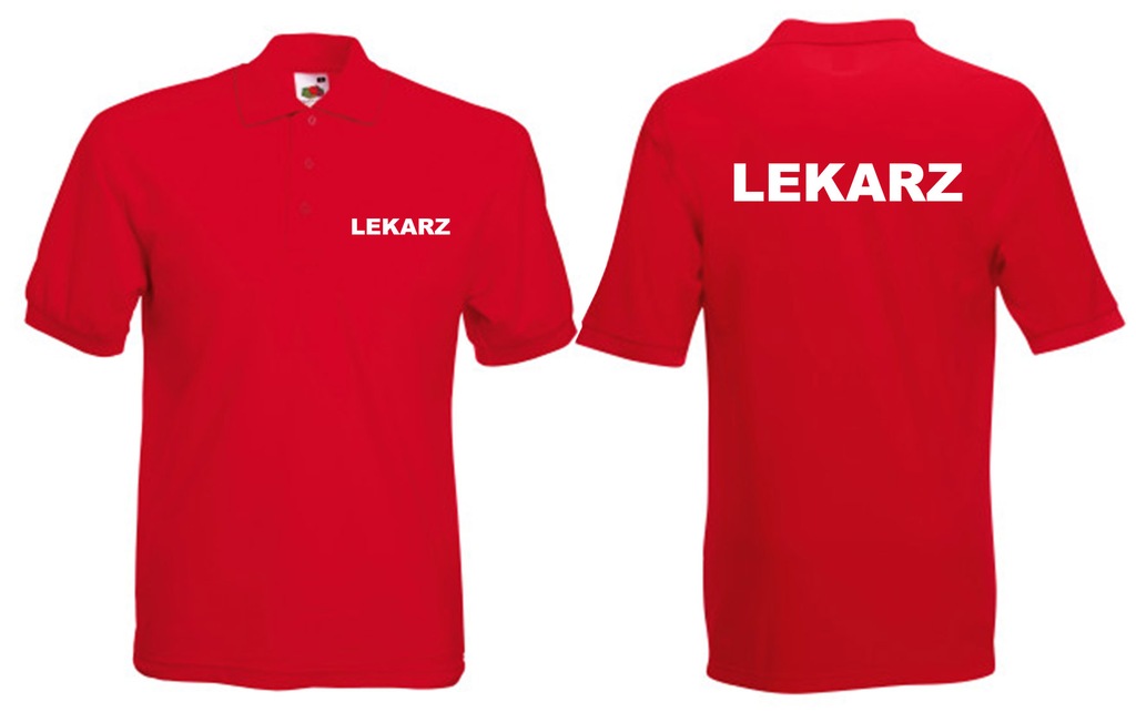 Koszulka LEKARZ medyczna męska polo czerwona XL