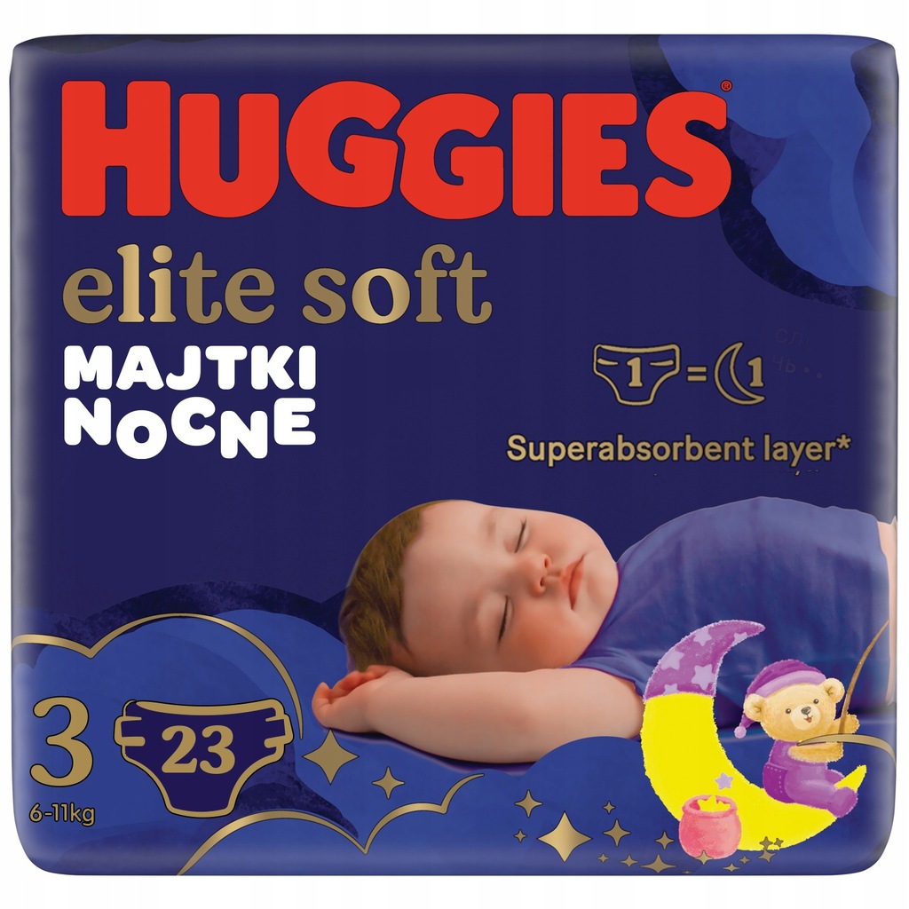 HUGGIES Pieluchomajtki na noc dziecko 6-11kg 23szt