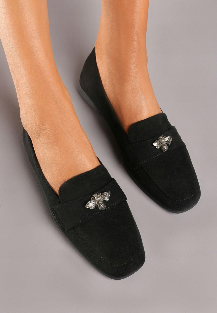Born2Be Czarne Mokasyny damskie 38 Ekozamsz Casual