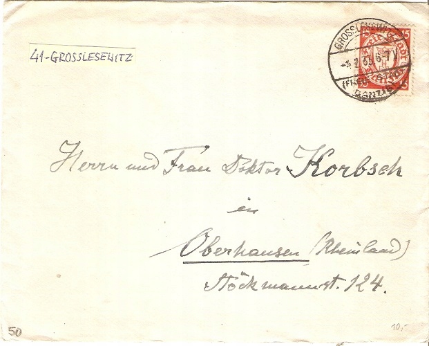 Danzig M41 - stempel GROSSLESEWITZ
