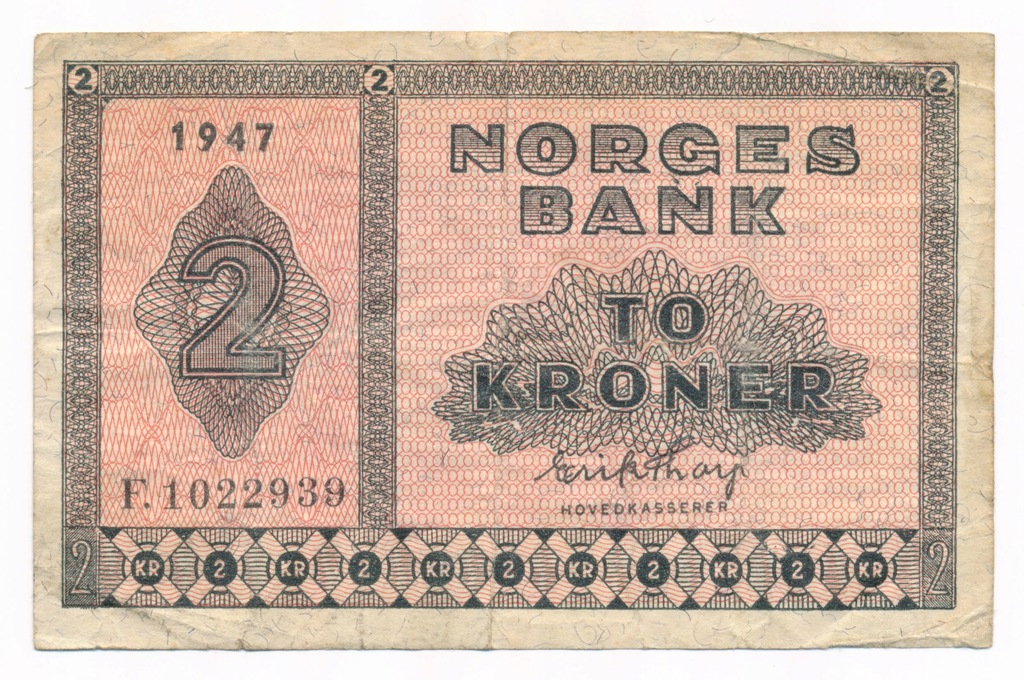 Norwegia, 2 korony 1947, st. 4