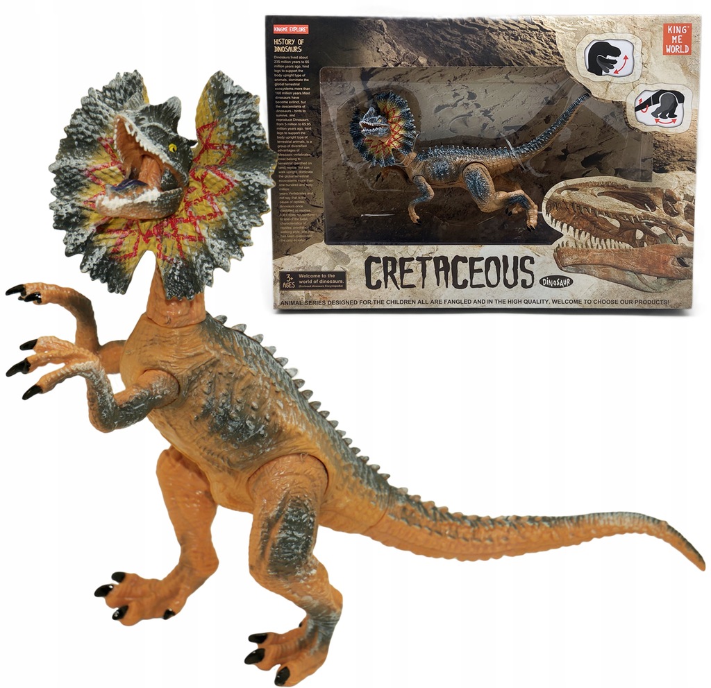 MEGA DUŻY DINOZAUR dinozaury RUCHOMY DILOFOZAUR