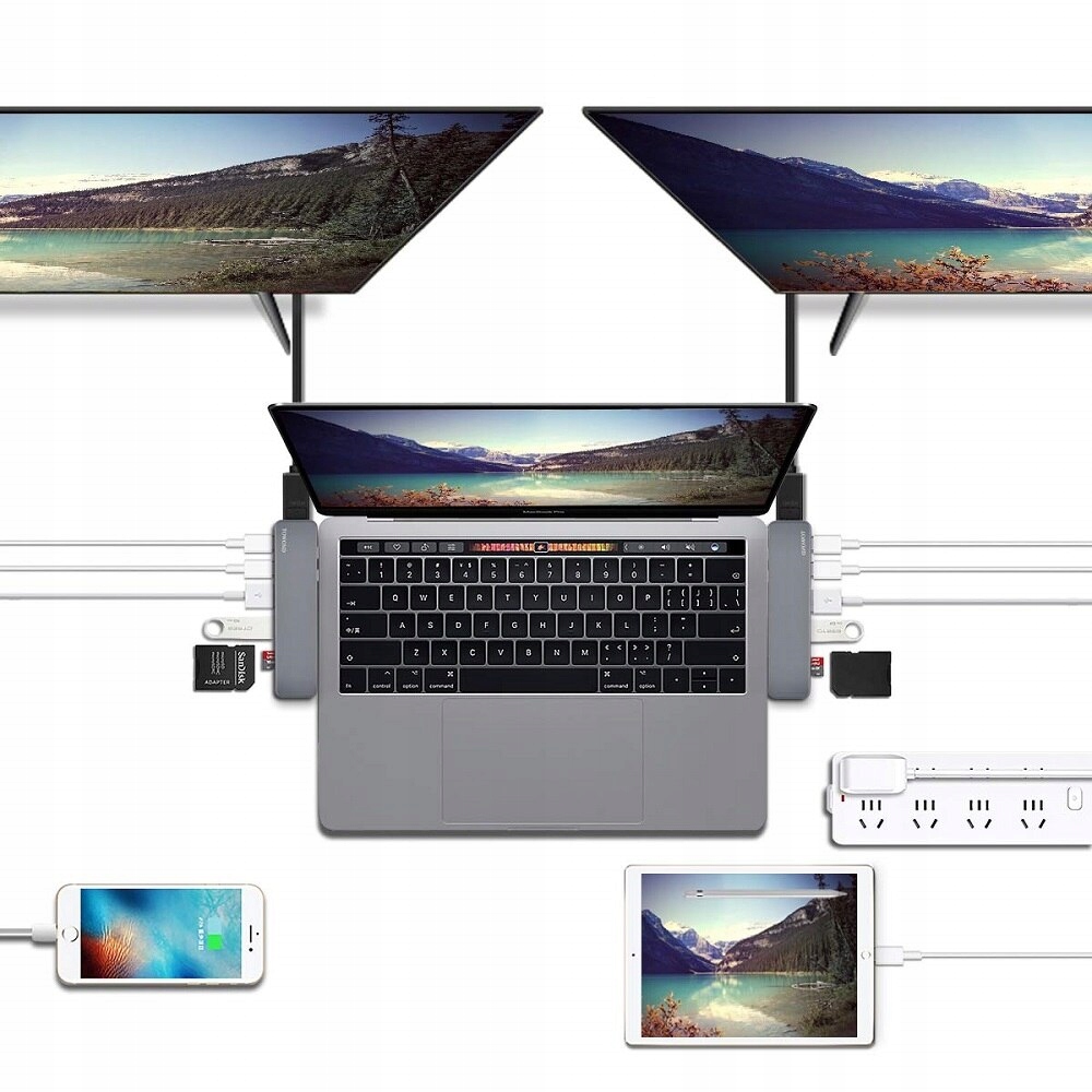 Купить Адаптер HUB 7in1 USB-C HDMI SD Macbook Pro / Air: отзывы, фото, характеристики в интерне-магазине Aredi.ru