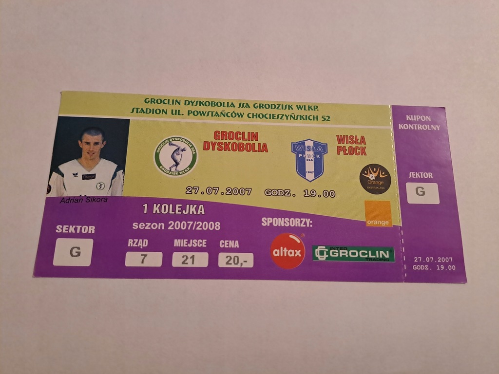DYSKOBOLIA GRODZISK WLKP - WISŁA PŁOCK 27-07-2007