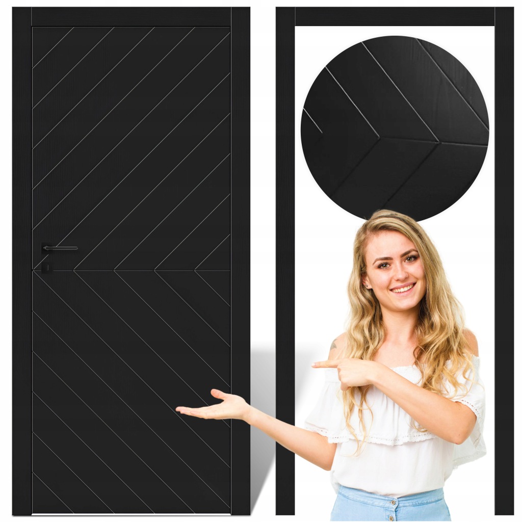 Drzwi Z Ościeżnica Maskownicą Wewnętrzne Prawe Lewe Drewniane Różne Kolory