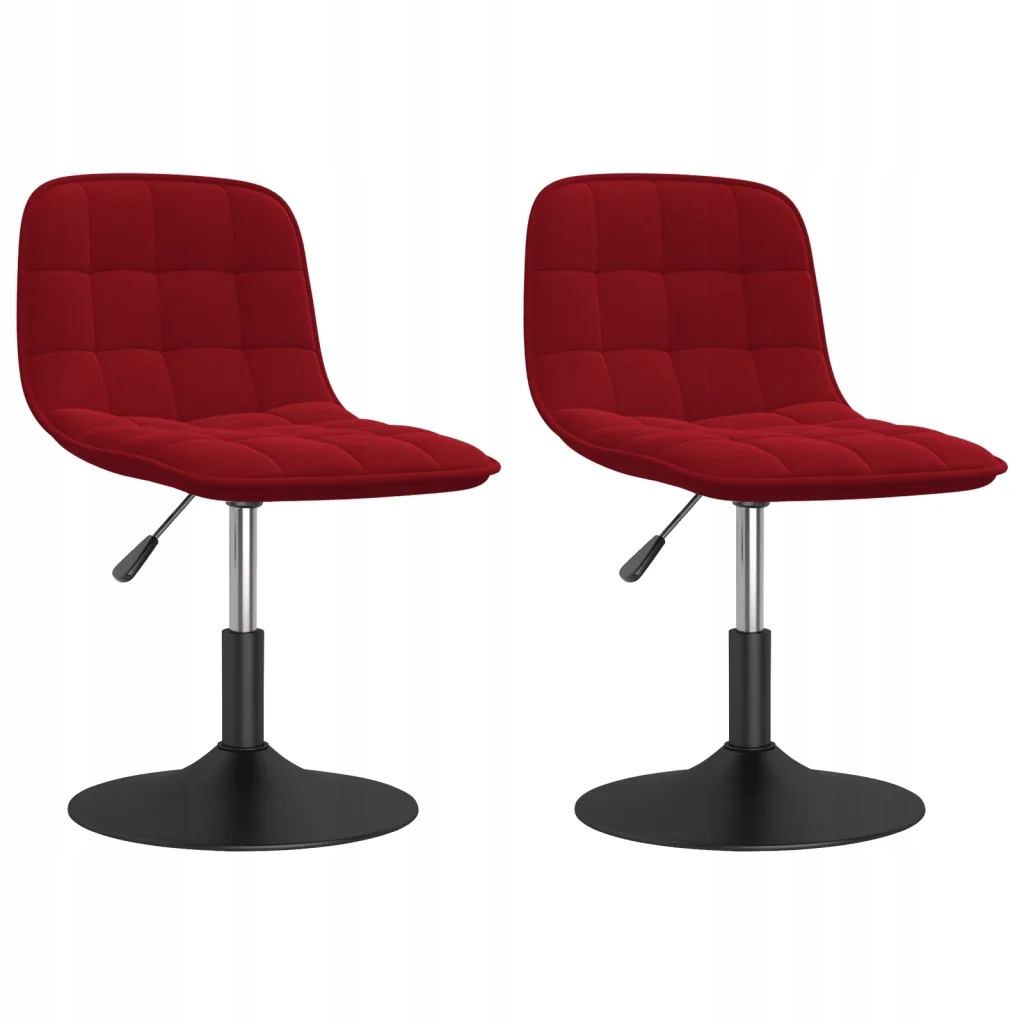 Obrotowe krzesła stołowe, 2 szt., winna czerwień,