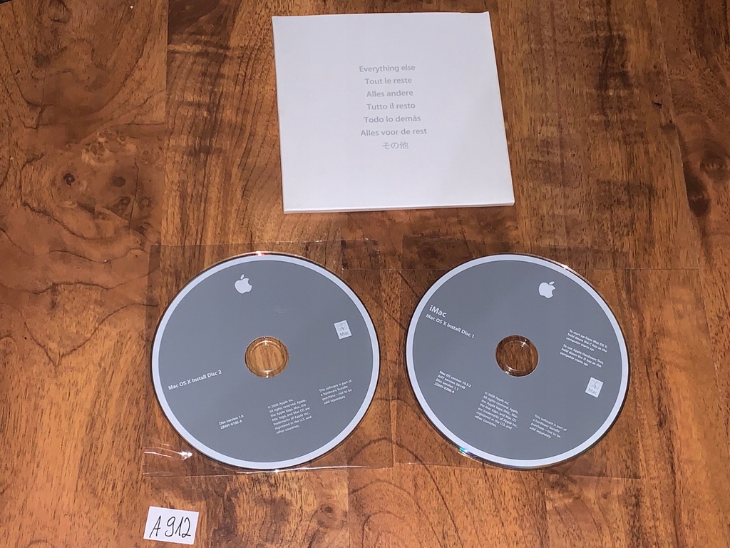 iMac Mac OS X Install disc - A912