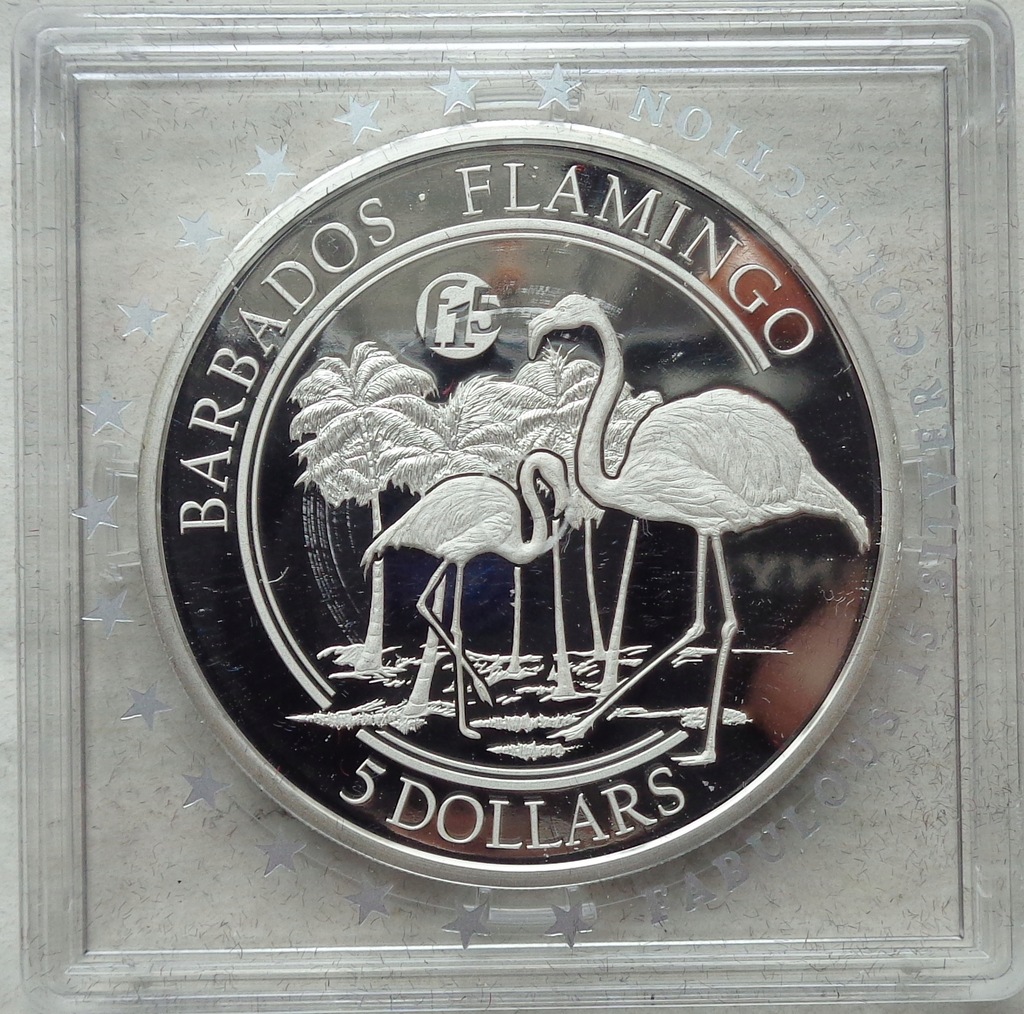 BARBADOS - 5 DOLARÓW FLAMING 2018 - UNCJA / ag 999