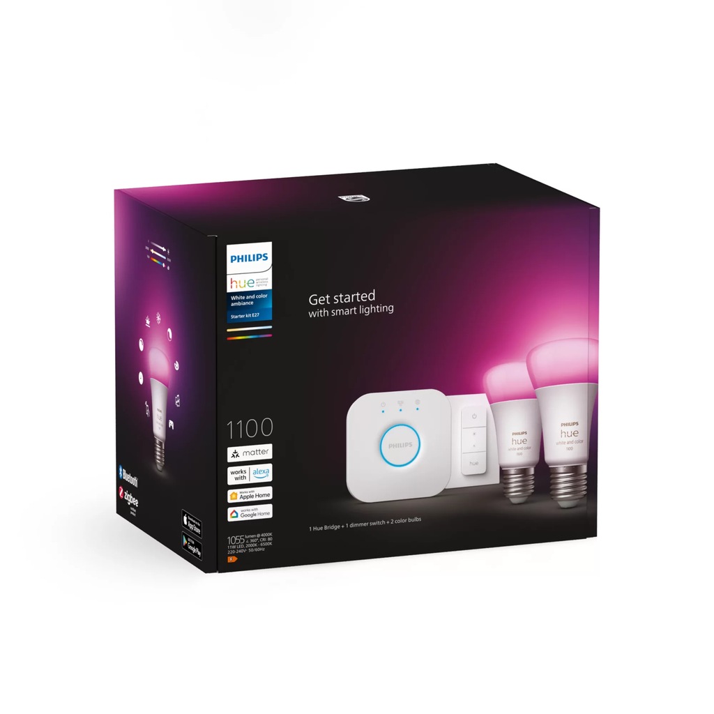 Żarówki LED smart Philips E27 9 W 2 sztuki + mostek iFABRYCZNIE ZAPAKOWANE