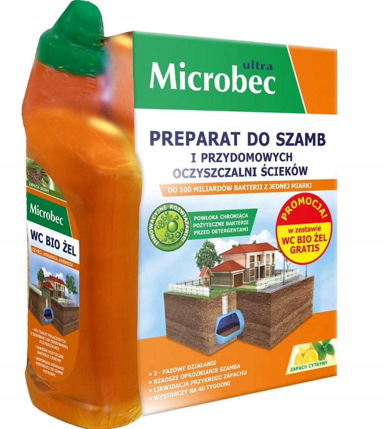 Preparat do szamb i oczyszczalni 1kg + WC BIO żel 500 ml